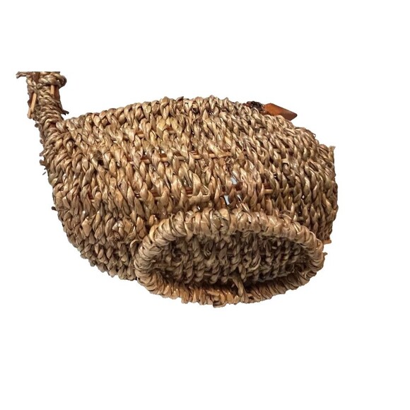 Woven Wicker Farmcore Countrycore Turkey Shaped Basket Thanksgiving Fall Decor - Picture 3 of 4